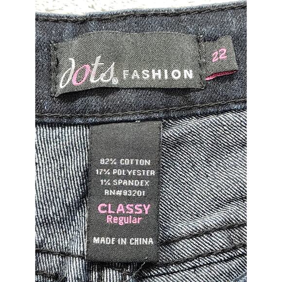 Dots Fashion Mid Rise Slim Straight Leg Jeans Size 22 Blue Dark Wash Stretch - Picture 5 of 11